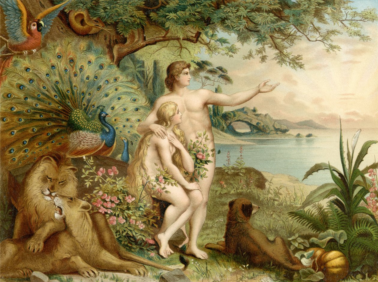 Adem ve Havva Cennette by Heinrich Jenny