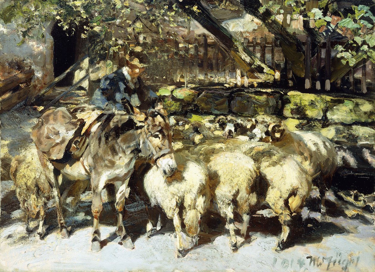 Sürüsüyle Bir Çoban by Heinrich Johann von Zugel