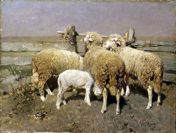 Kalemdeki Koyun by Heinrich Johann von Zugel