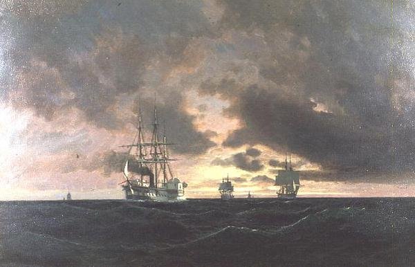 Bir Dalgalı Vapur ve Diğer Nakliyeler by Heinrich Leitner