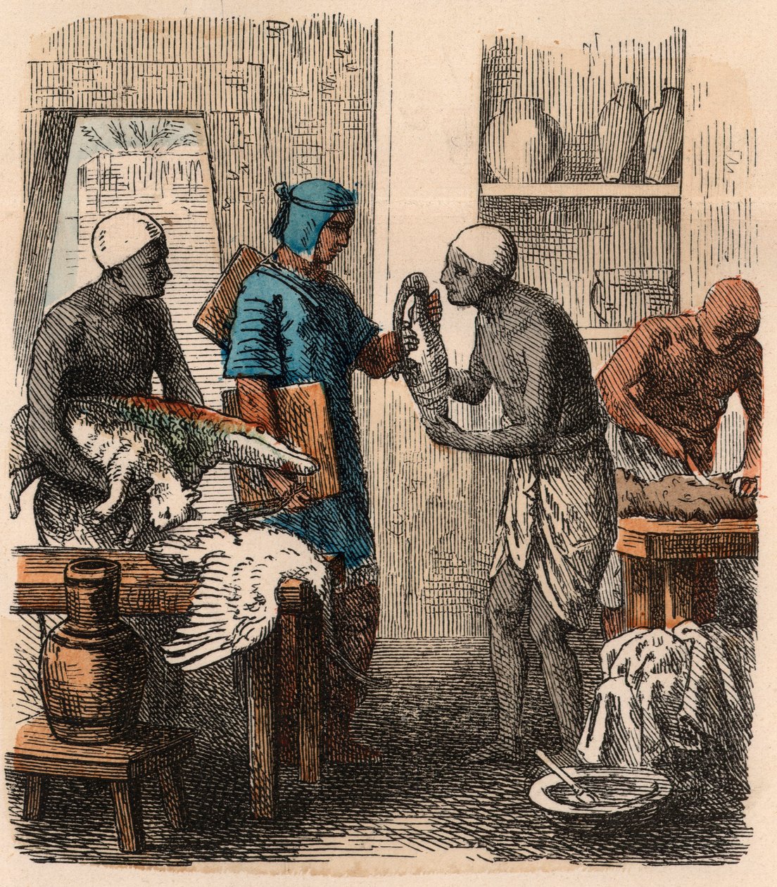 Antik Mısır: Hayvanları mumyalama, 1866 by Heinrich Leutemann