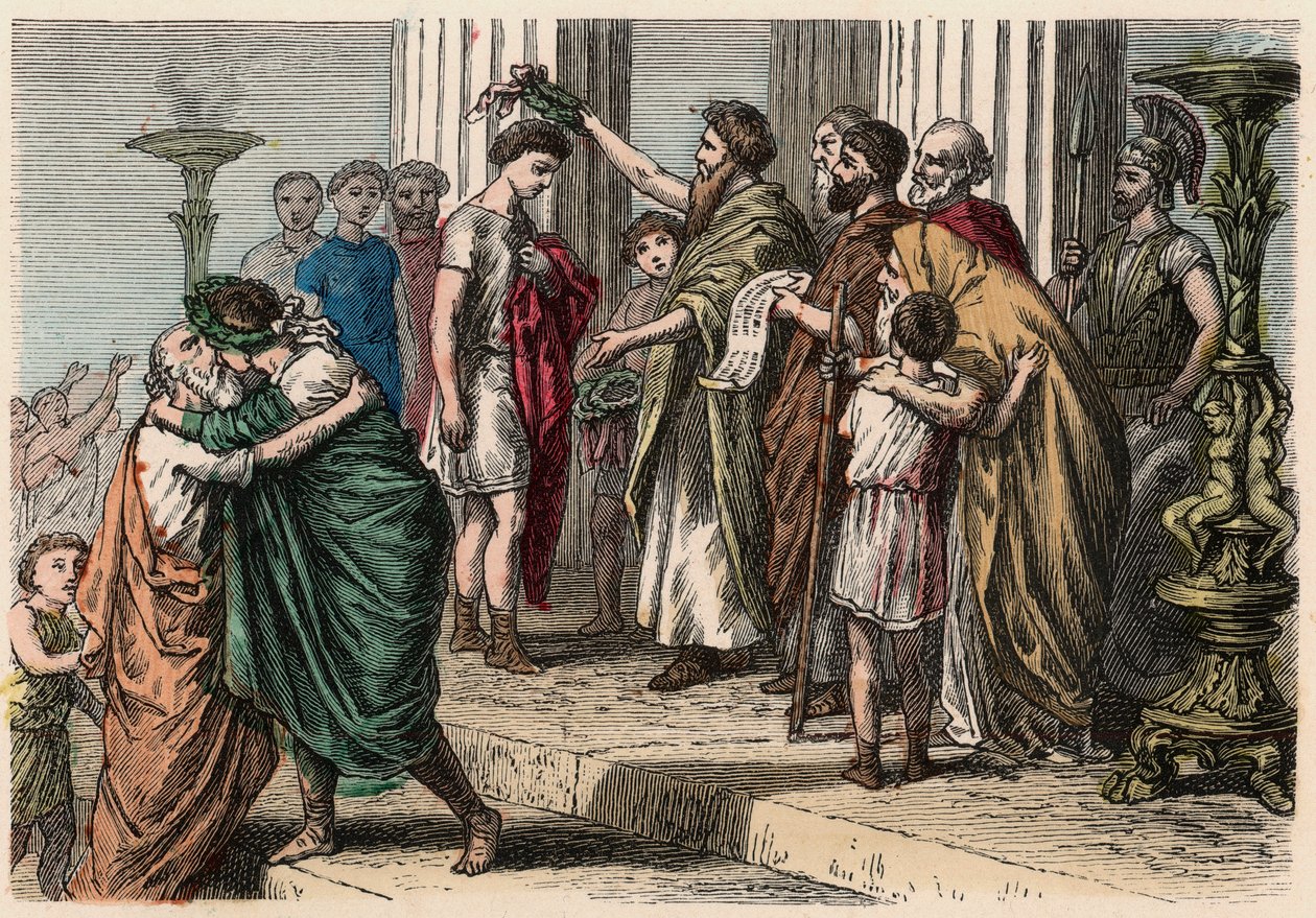 Antik Yunanistan: Olimpiyat birincisini taçlandırmak, 1866 by Heinrich Leutemann