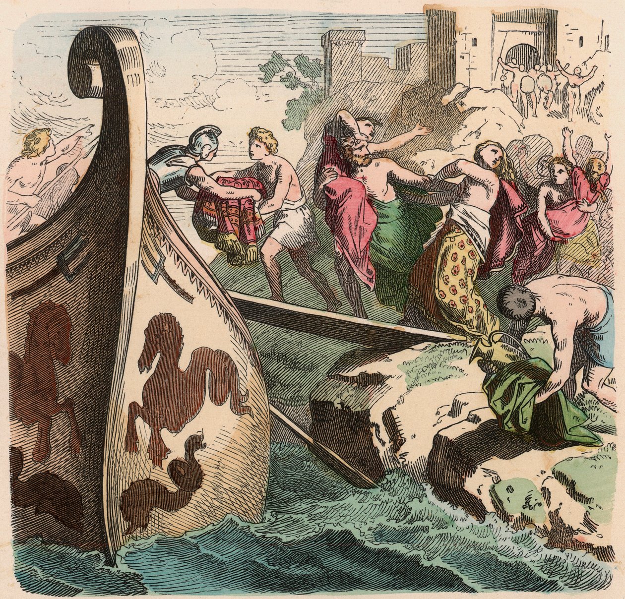 Antik Yunanistan: Deniz Yolculuğu, Korsanlar by Heinrich Leutemann