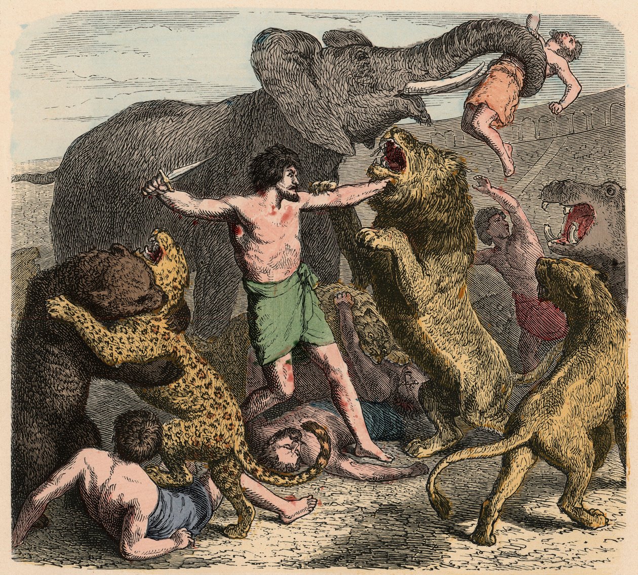 Antik Roma: Vahşi hayvanların saldırısına uğrayan suçlular, 1866 by Heinrich Leutemann