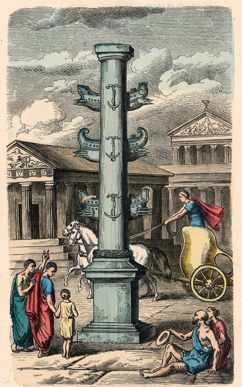 Antik Roma: Forum Romanum, bir zaferi anmak için sütun by Heinrich Leutemann