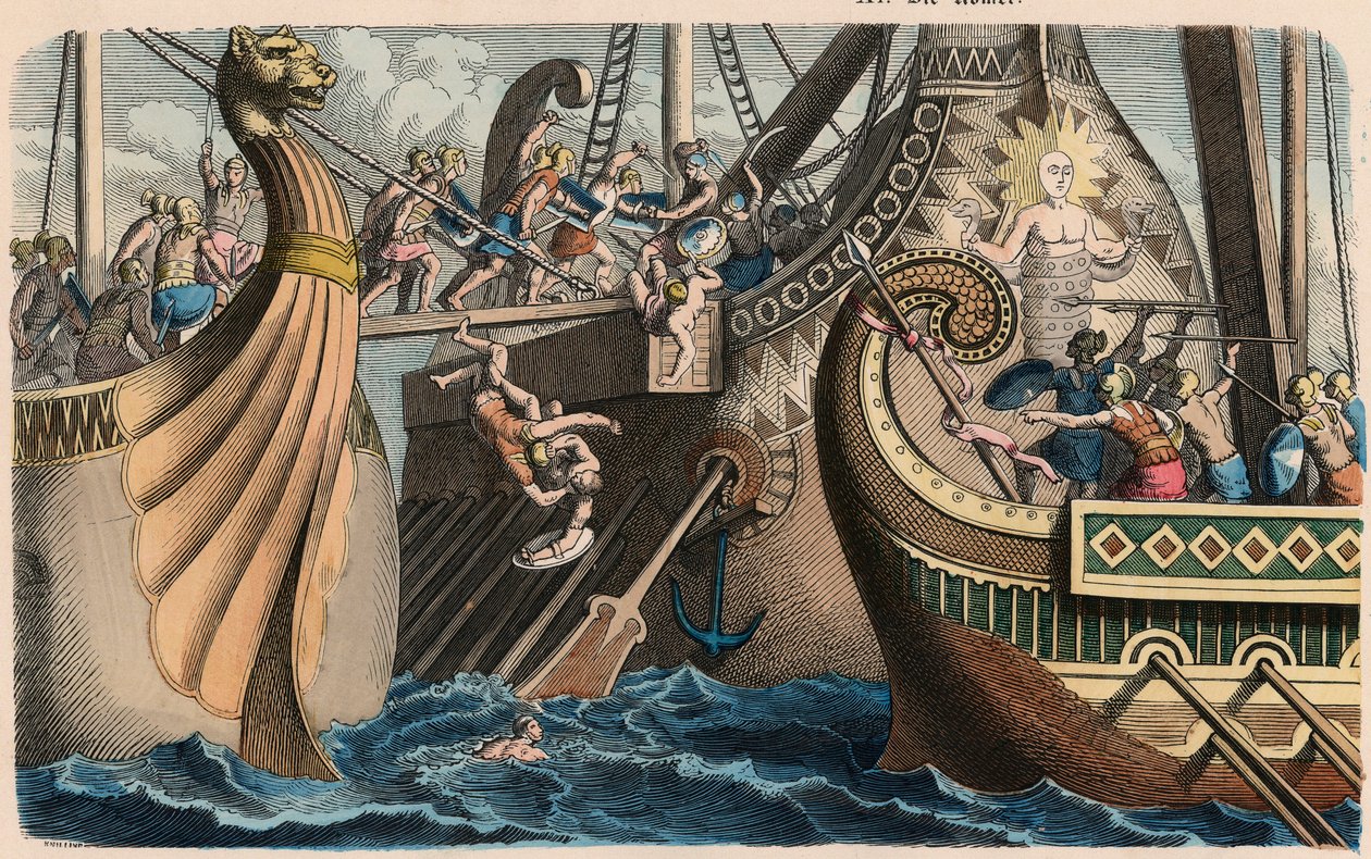 Antik Roma: İskele ile deniz savaşı by Heinrich Leutemann