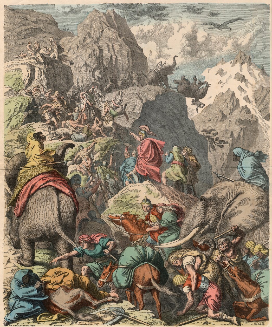 İkinci Pön Savaşı: Hannibal Alpleri geçerken, 1866 by Heinrich Leutemann