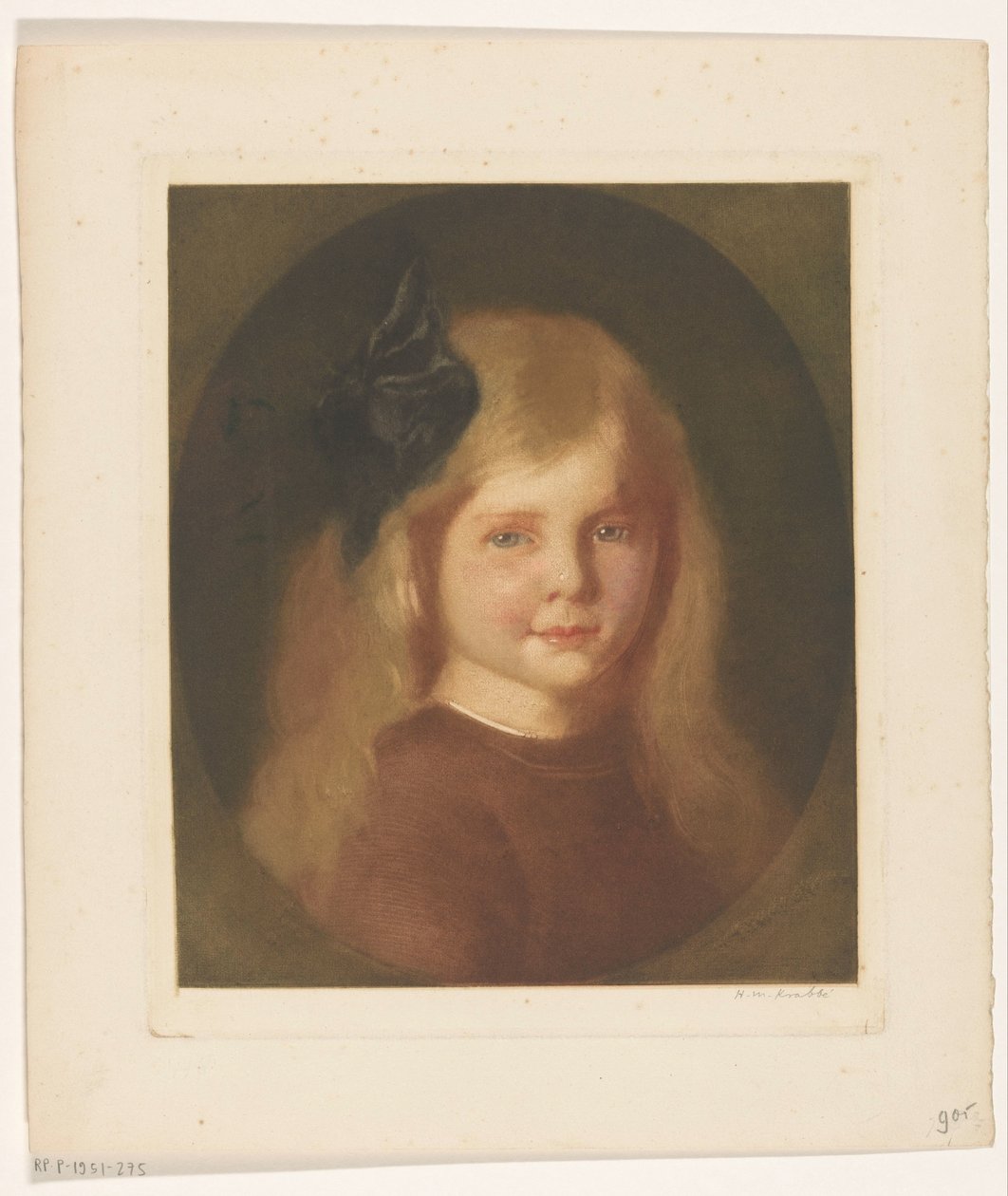 Bilinmeyen bir kızın portresi by Heinrich M. Krabbé (signed by artist)