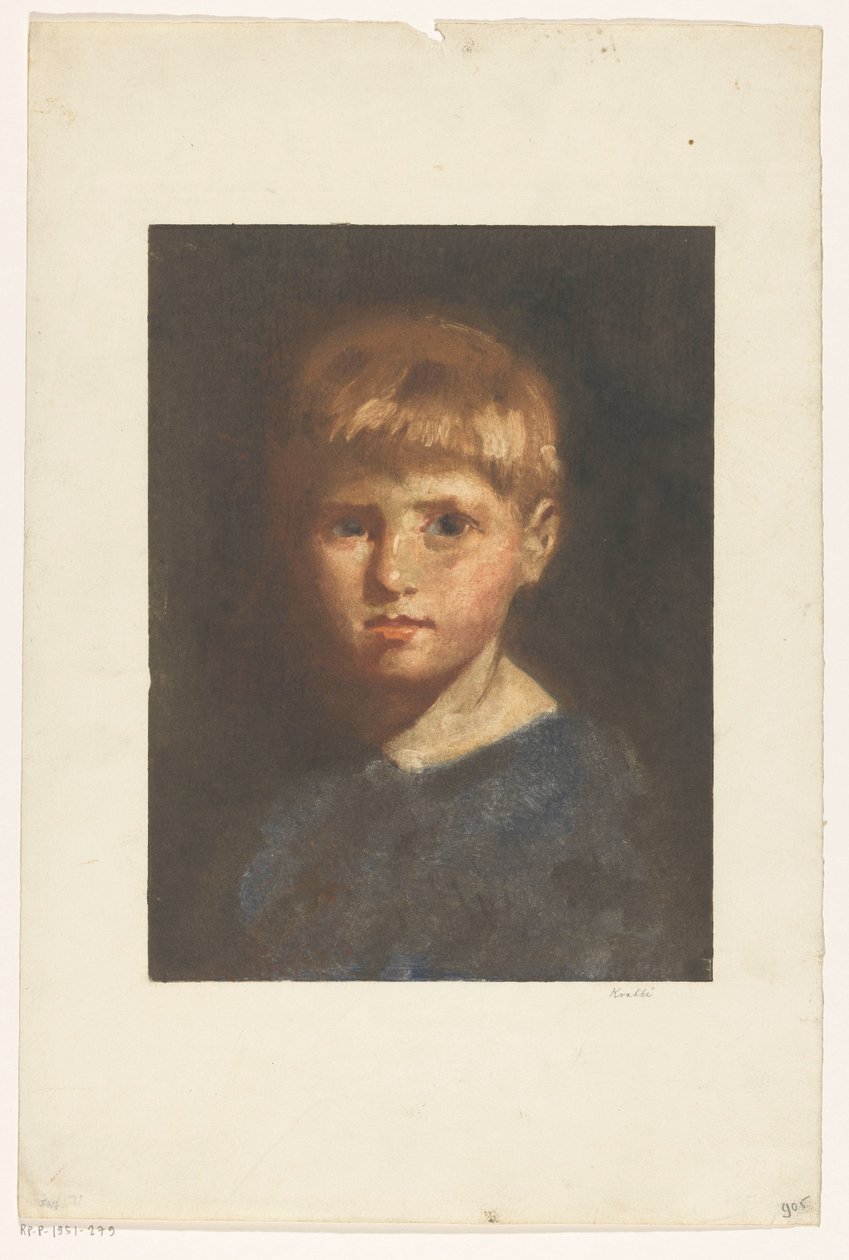 Bilinmeyen bir çocuğun portresi by Heinrich M. Krabbé (signed by artist)