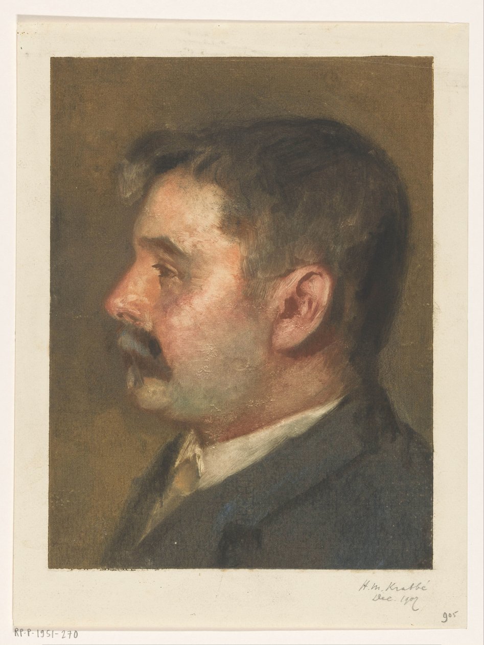 Bilinmeyen bir adamın portresi by Heinrich M. Krabbé (signed by artist)
