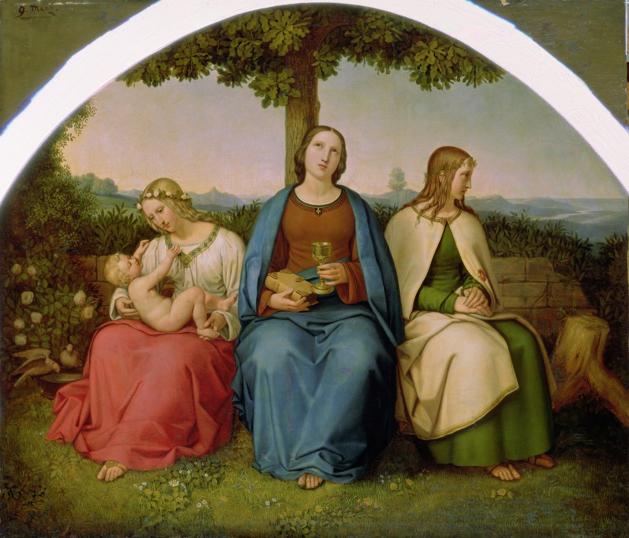 İnanç, Umut ve Sevgi, 1819 (tahta üzerine yağlı boya) by Heinrich Maria von Hess