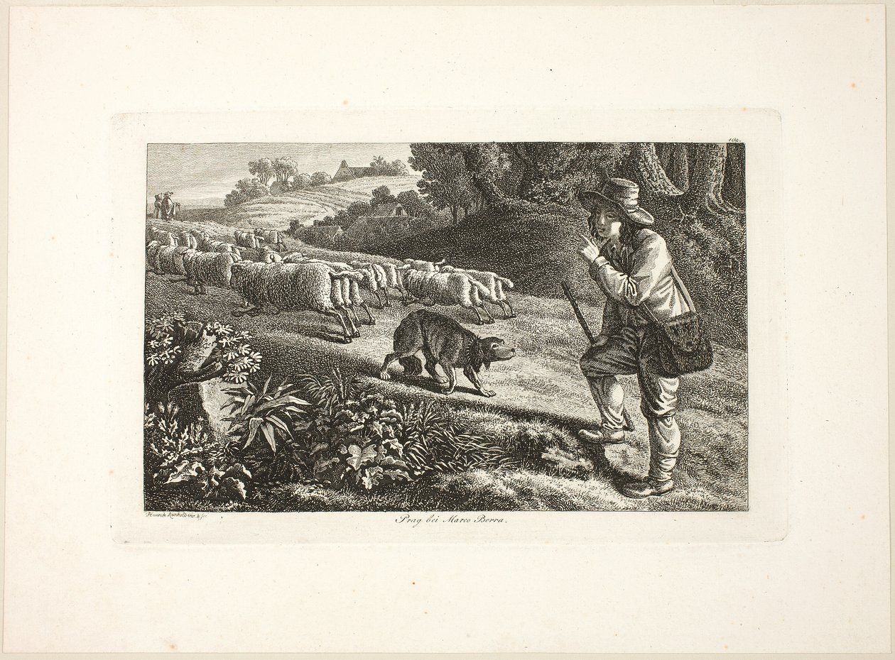 Arkadyalı Çoban Çocuk ve Koyun Sürüsü by Heinrich Reinhold