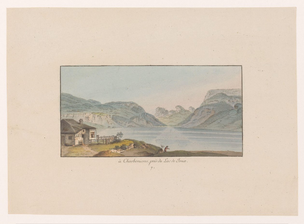 Gezicht op Les Charbonnières bij het Lac de Joux Charbonieres