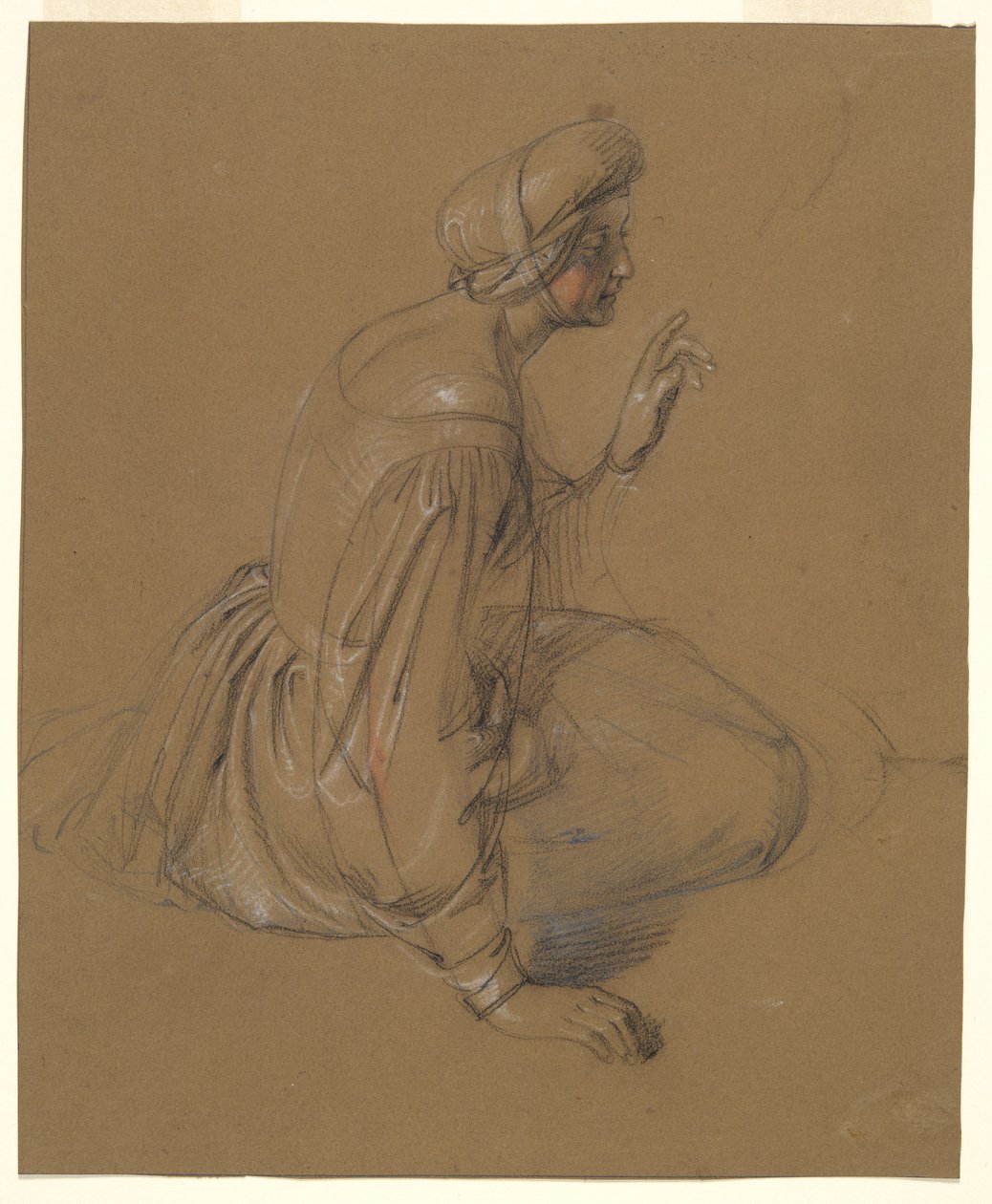 Oturan Bir Kadının İncelenmesi: St. Elizabeth by Heinrich Schwemminger
