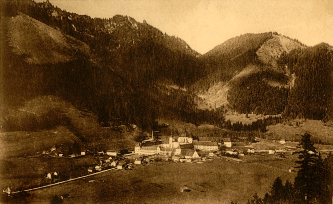 Güneyden Ettal Manastırı, Bavyera, Almanya, c1922. by Heinrich Sting
