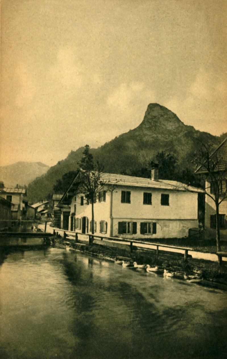 Oberammergau, Bavyera, Almanya c1922 de değirmen akışı. by Heinrich Uhlschmid