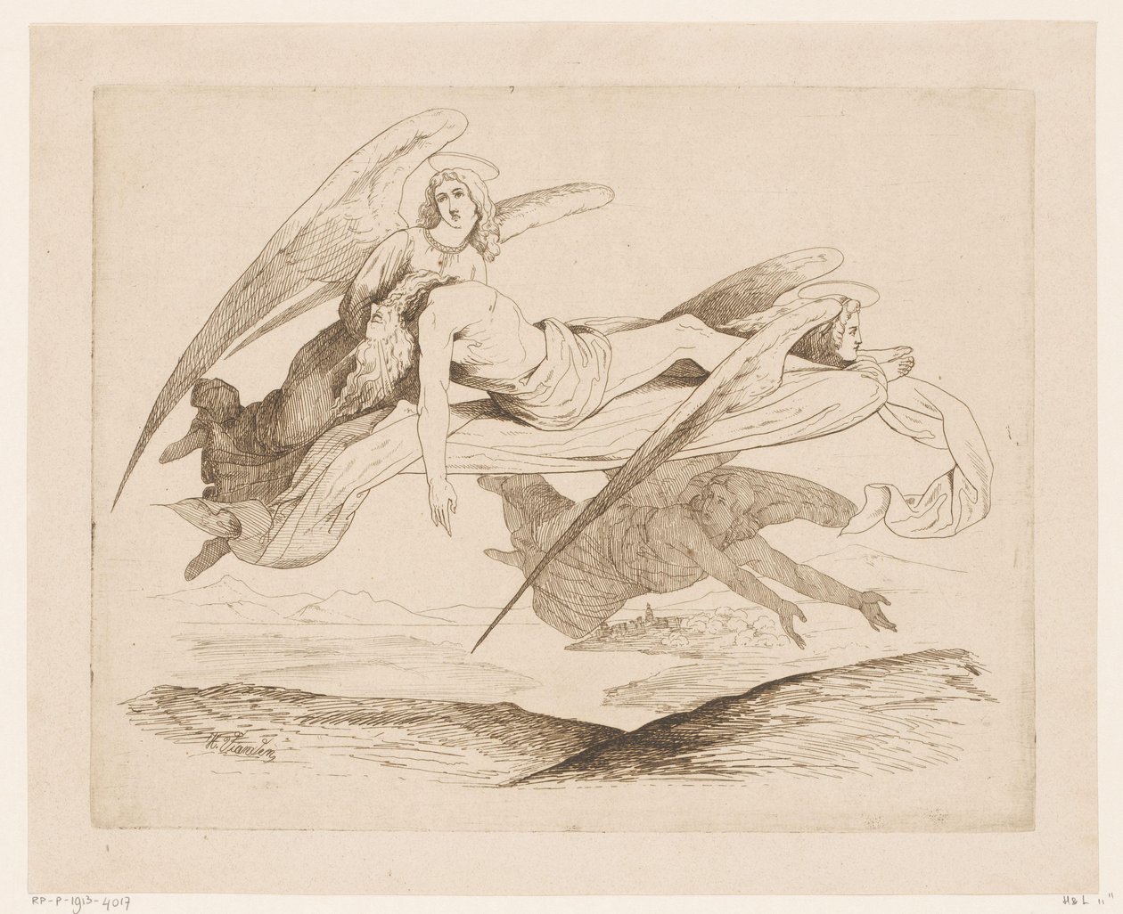 Melekler tarafından taşınan kutsal by Heinrich Vianden