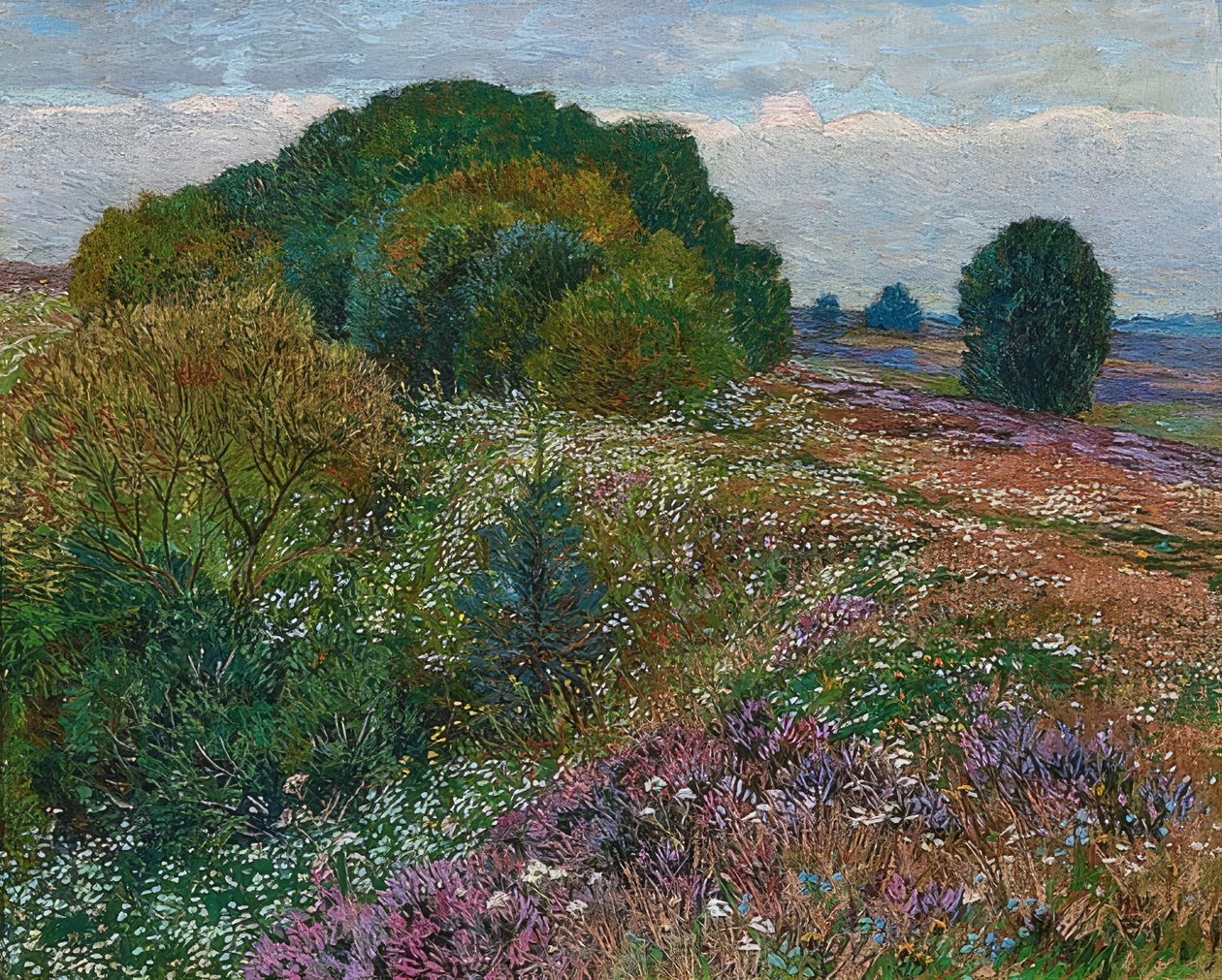 Fundalığın kenarında (sağlık manzarası I). 1909 by Heinrich Vogeler