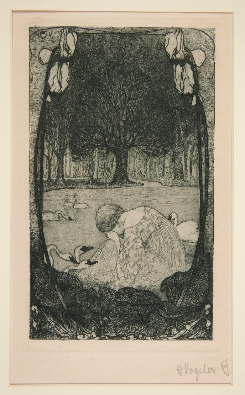 gölde ağlayan kadın by Heinrich Vogeler
