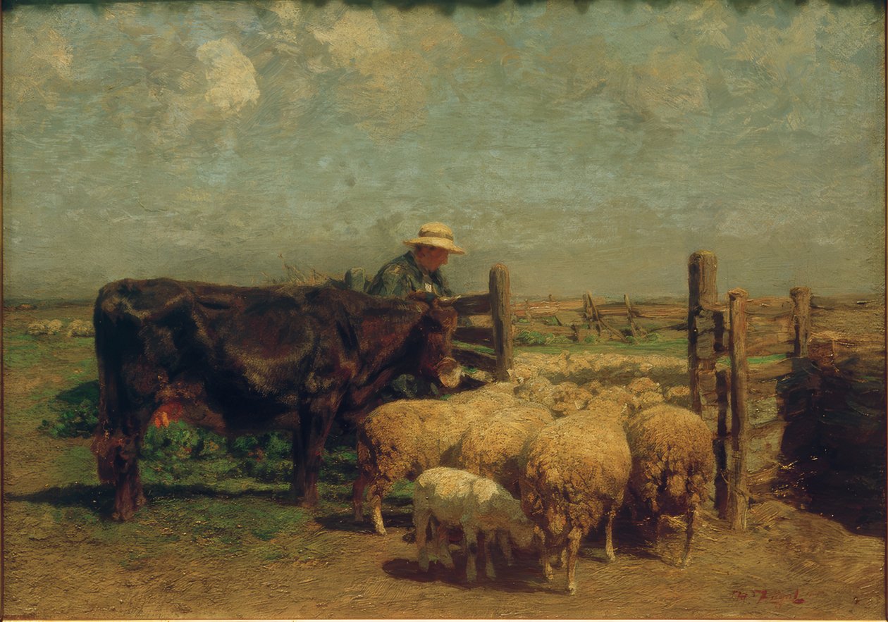 koyun ağılında by Heinrich von Zügel