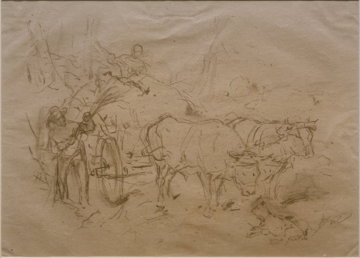 öküz vagonu by Heinrich von Zügel