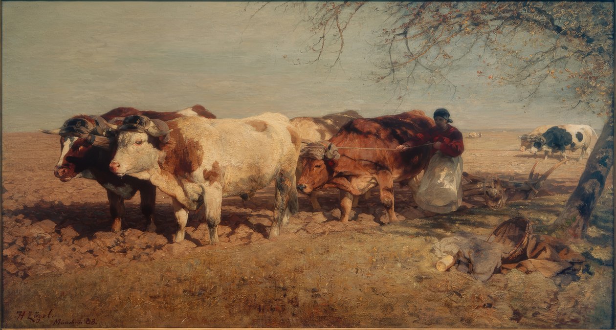 Dört öküz takımı by Heinrich von Zügel