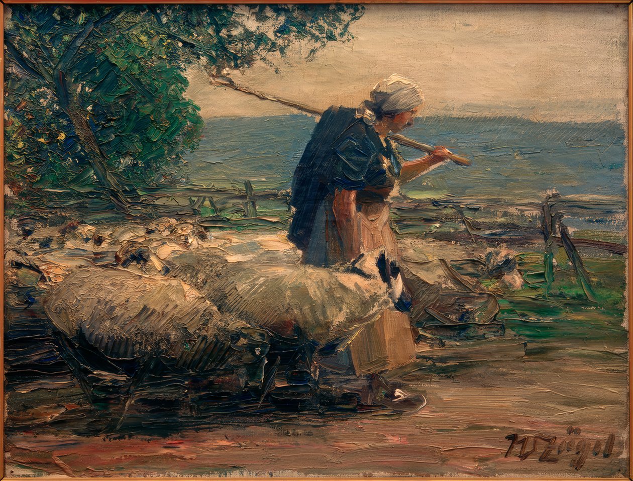 sürüsü ile çoban by Heinrich von Zügel