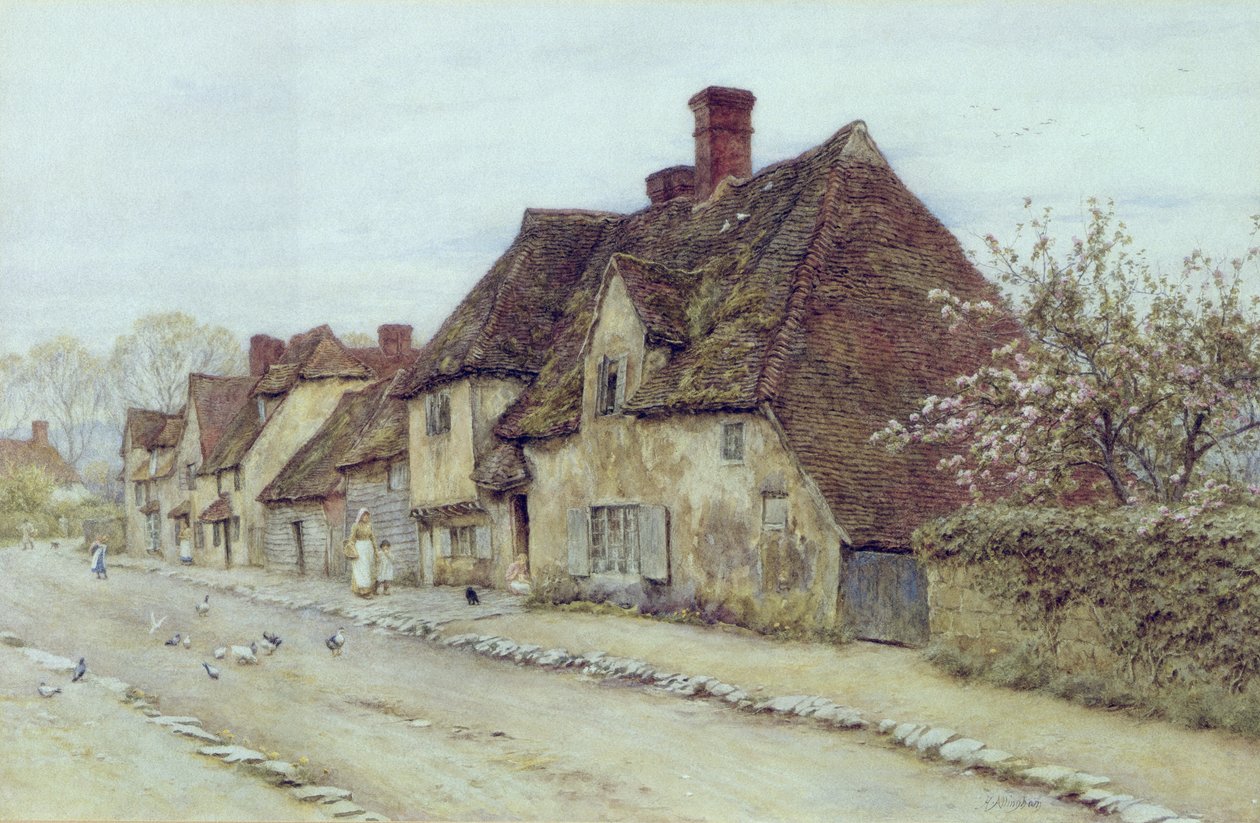 Bir Köy Sokağı, Kent by Helen Allingham