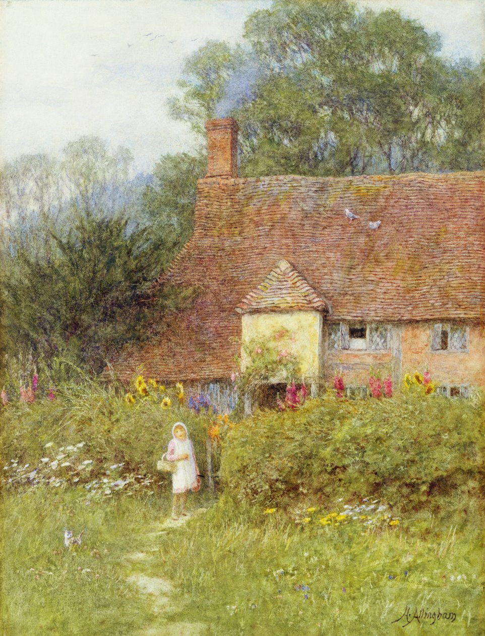 Kulübe Kapısı yanında by Helen Allingham