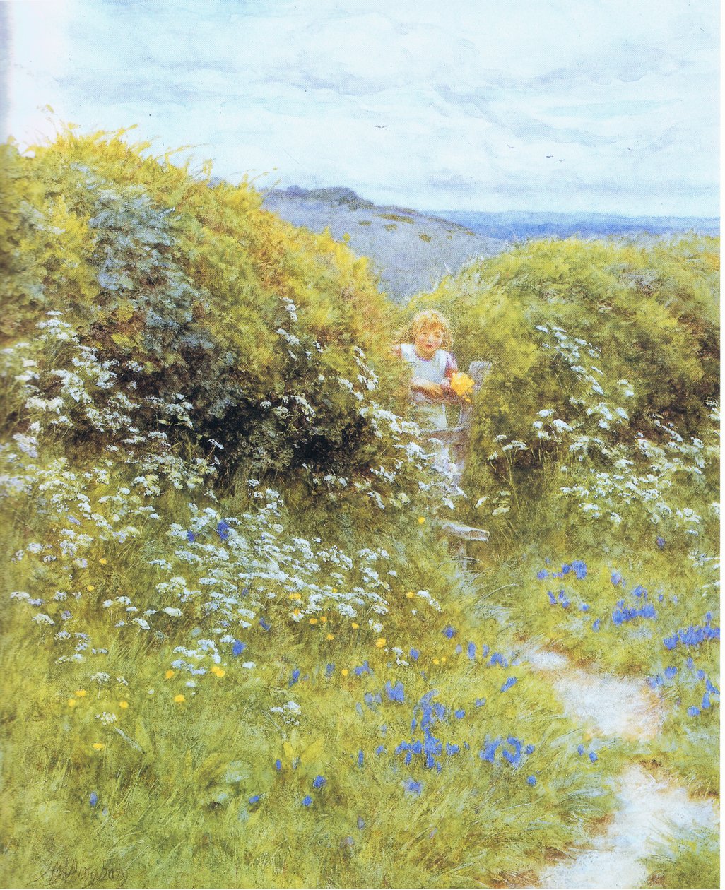 İnek Maydanoz ve Bluebells by Helen Allingham