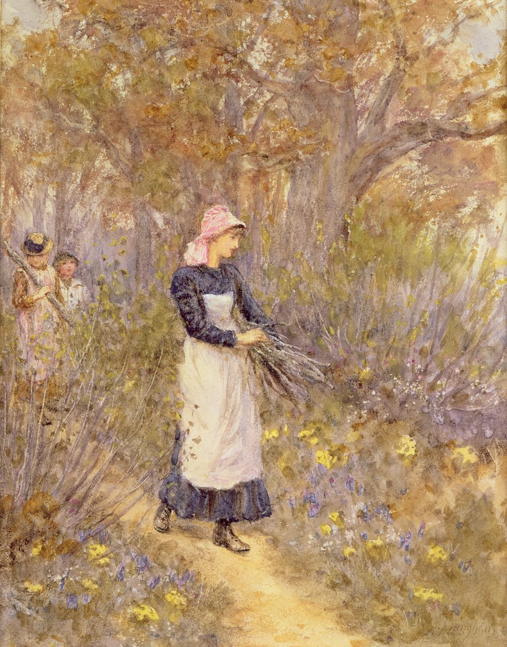 Anne için odun toplamak by Helen Allingham