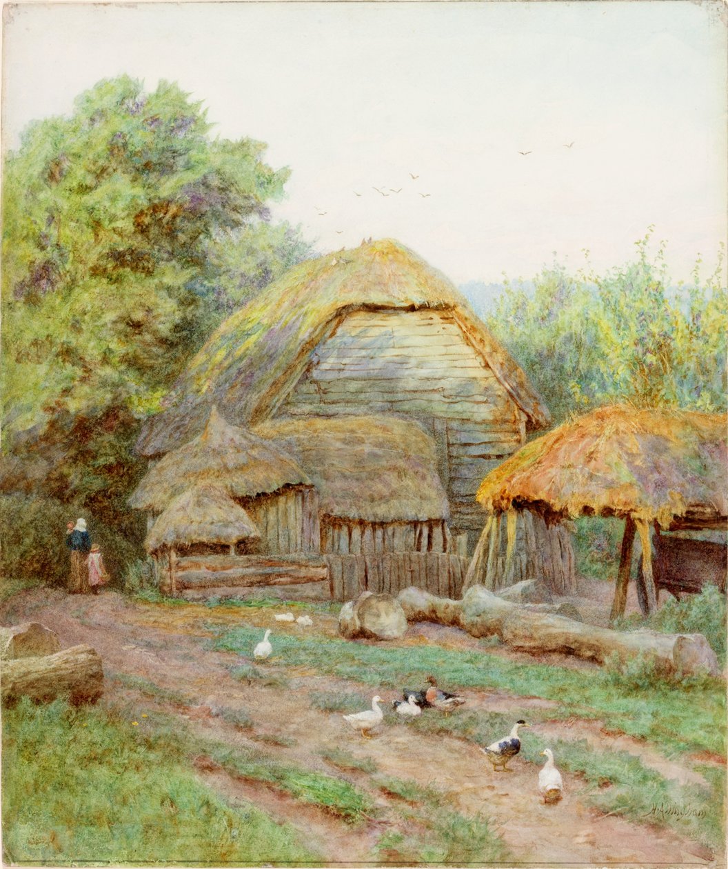 Berkshire Çiftliğinde (vücut rengi) by Helen Allingham