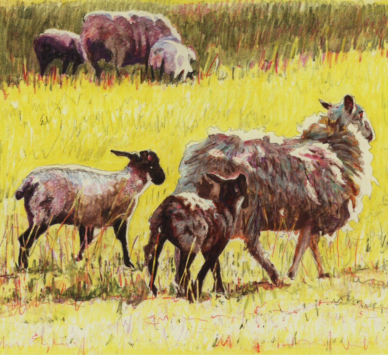 Takip eden, 2011, (kağıt üzerine renkli kalem) by Helen White