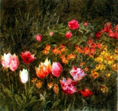 Bir Bahar Bahçesi (suluboya) by Helen Allingham