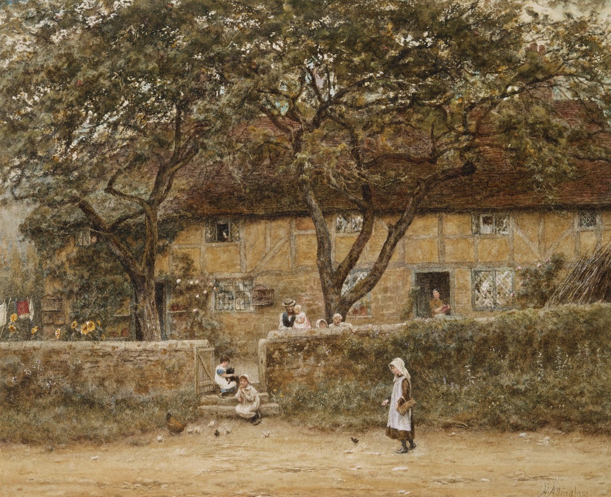 Kulübenin Dışındaki Çocuklar by Helen Allingham