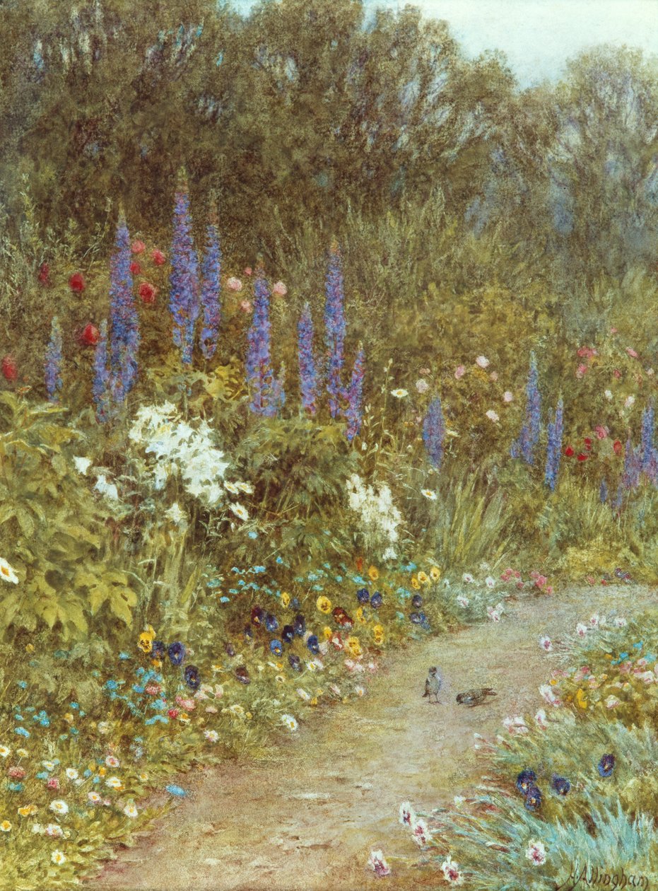 Kulübesinin Etrafındaki Bahçe (suluboya) by Helen Allingham
