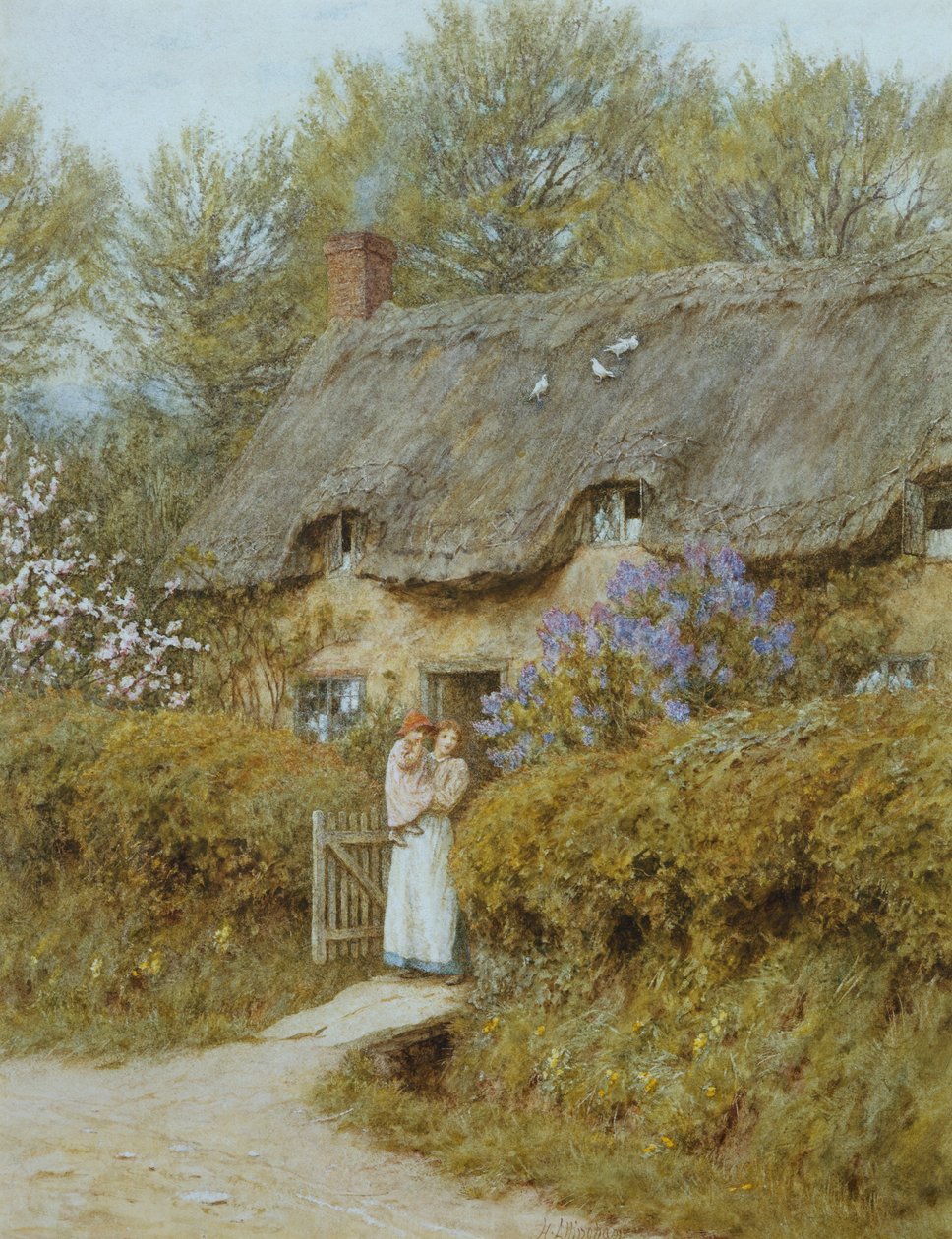 Tatlı Su yakınında, Wight Adası by Helen Allingham