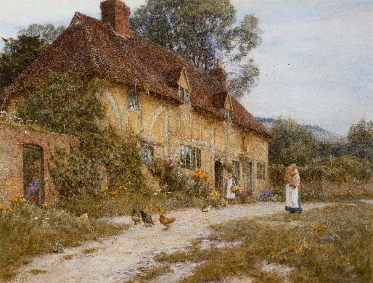 Eski Kentish Kulübesi by Helen Allingham