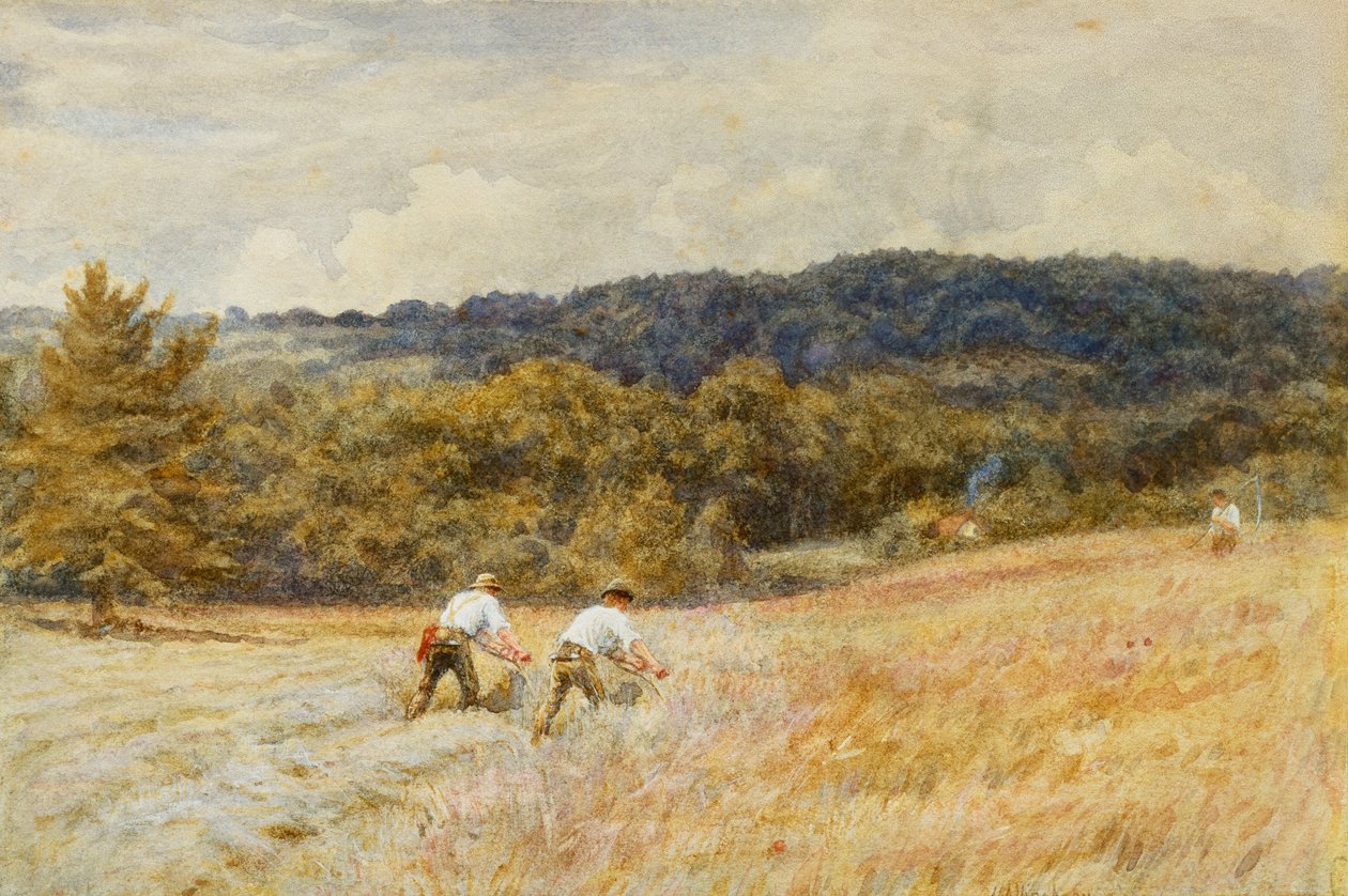 Reapers (kağıt üzerine sulu boya) by Helen Allingham