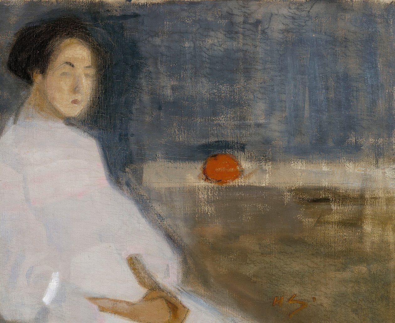 Kostüm Resmi I Portakallı Kız, Fırıncının Kızı, 1908-1909. by Helene Schjerfbeck