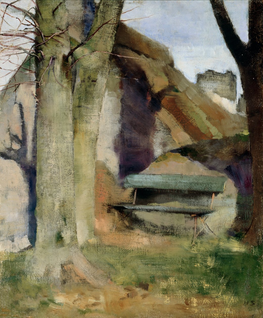 Duvardaki Gölge (panel üzerine serilmiş tuval üzerine yağlı boya) by Helene Schjerfbeck