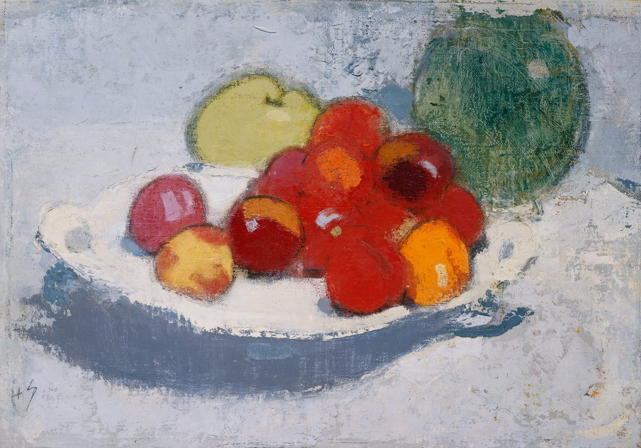 Meyveli Natürmort, 1915 dolayları (tuval üzerine yağlı boya) by Helene Schjerfbeck