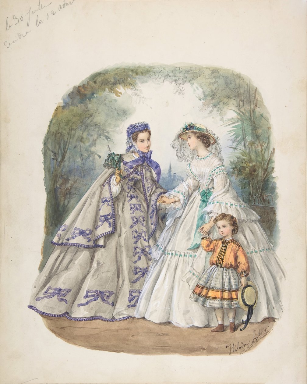 Bir Fransız moda dergisi için illüstrasyon, ca. 1862. by Heloise Leloir