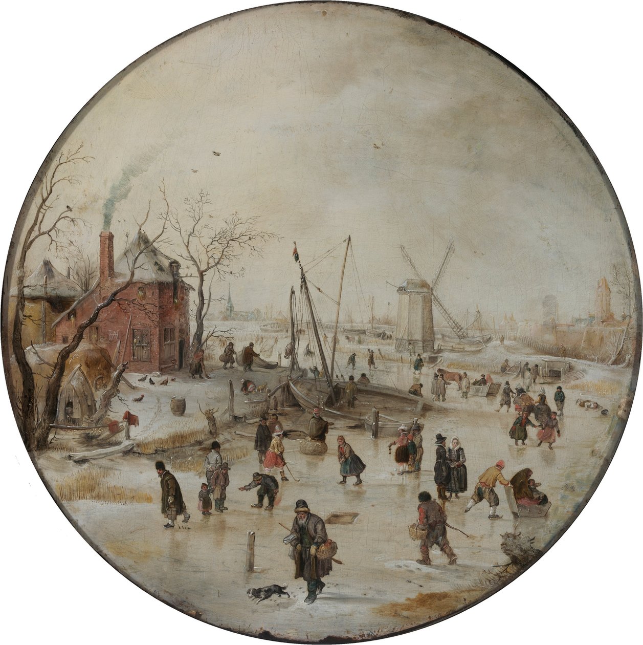 Patencilerle Donmuş Nehir by Hendrick Avercamp