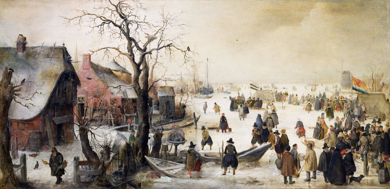 Kanalda Kış Manzarası by Hendrick Avercamp