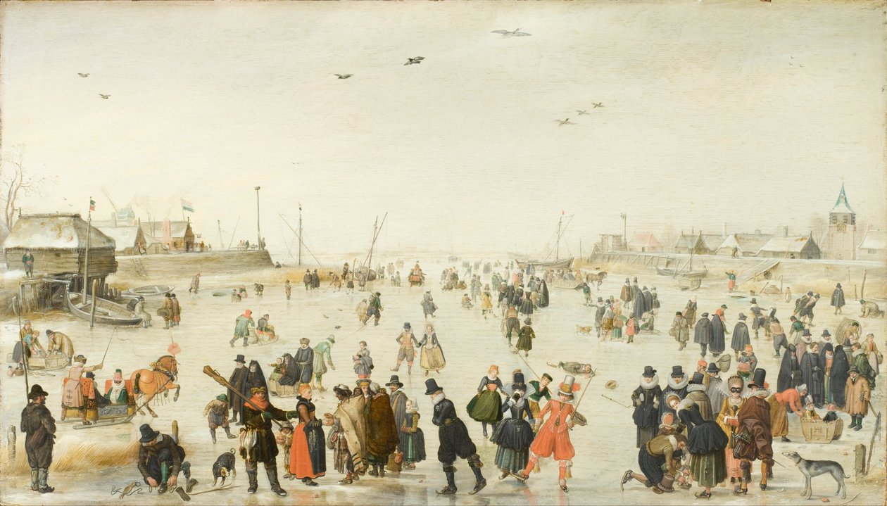Donmuş Kanalda Kış Manzarası by Hendrick Avercamp