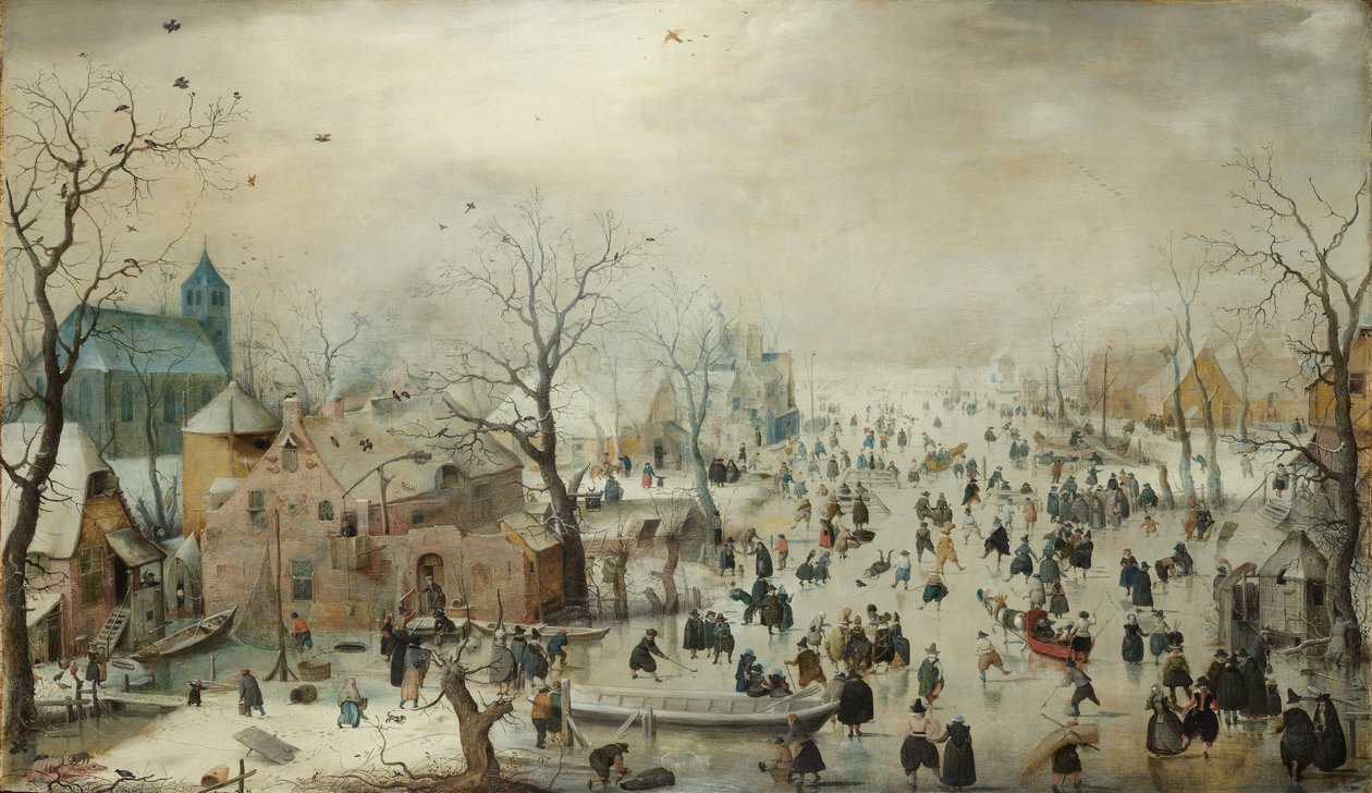 Patenciler ile kış manzarası by Hendrick Avercamp