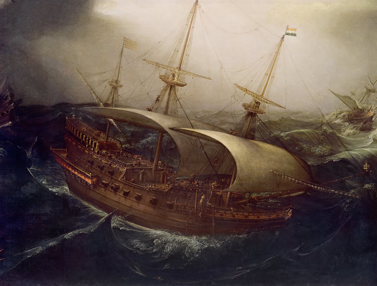 Fırtınada Hollanda Savaş Gemisi (detay) by Hendrick Cornelisz. Vroom
