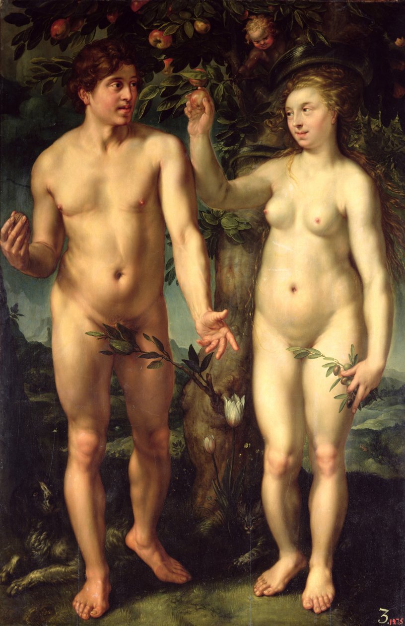 Adem ve Havva, 1608 by Hendrik Goltzius