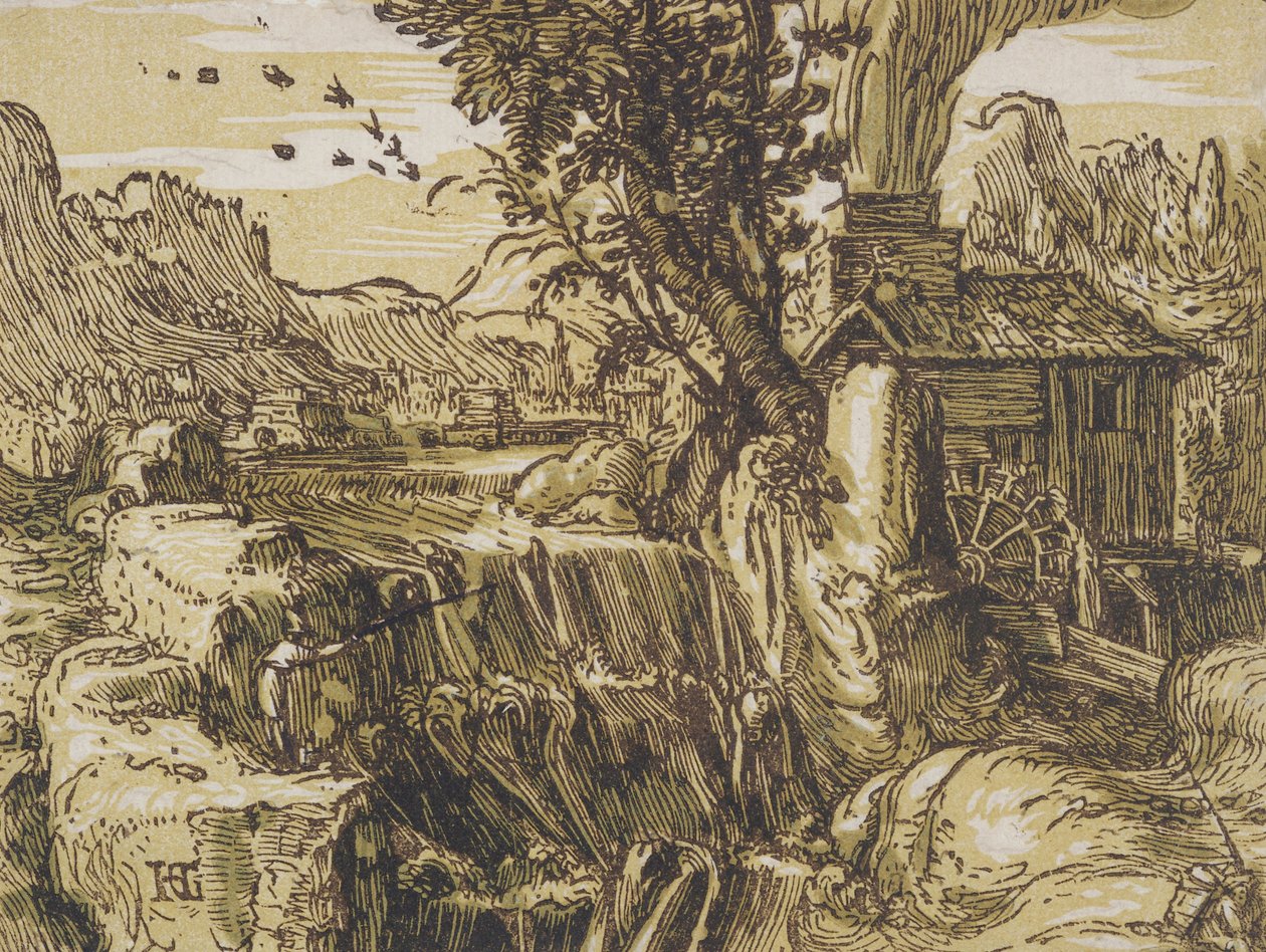 Şelaleli Manzara by Hendrik Goltzius
